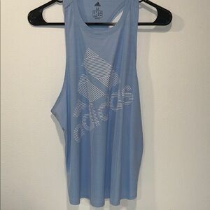 Adidas Women's Light Blue Graphic Tank Top